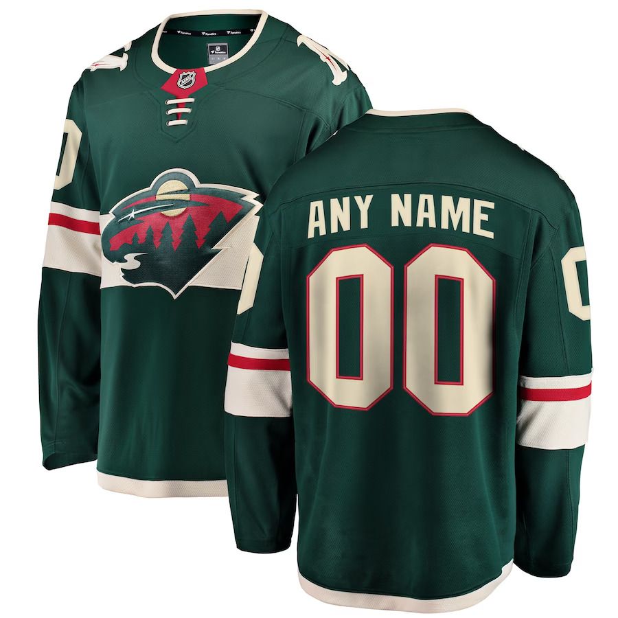 Men Minnesota Wild Fanatics Branded Green Home Breakaway Custom NHL Jersey